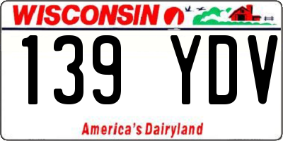 WI license plate 139YDV