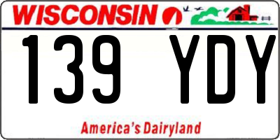 WI license plate 139YDY