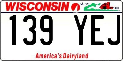 WI license plate 139YEJ