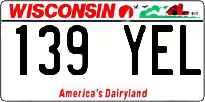 WI license plate 139YEL