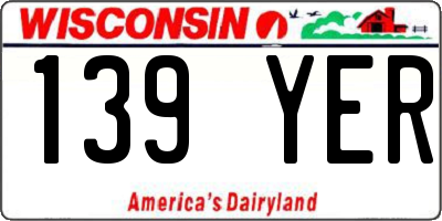 WI license plate 139YER
