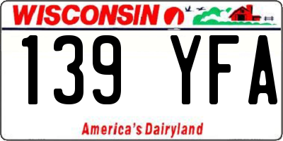 WI license plate 139YFA