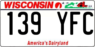WI license plate 139YFC