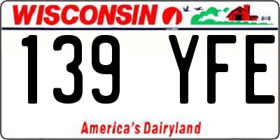 WI license plate 139YFE