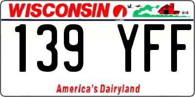 WI license plate 139YFF