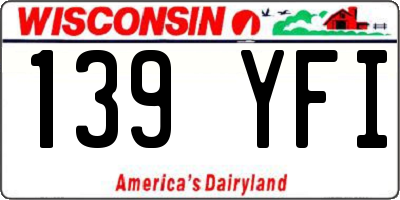 WI license plate 139YFI