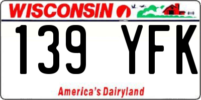 WI license plate 139YFK