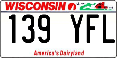 WI license plate 139YFL