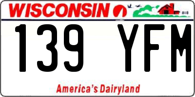 WI license plate 139YFM