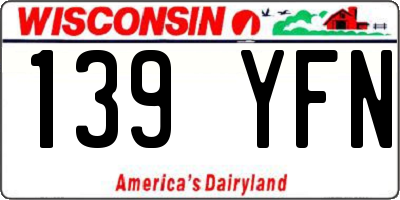 WI license plate 139YFN