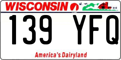 WI license plate 139YFQ