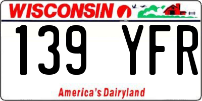 WI license plate 139YFR
