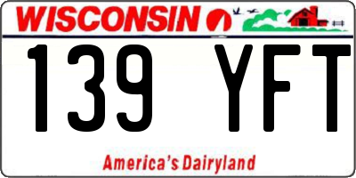 WI license plate 139YFT