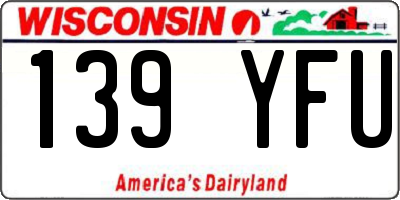 WI license plate 139YFU