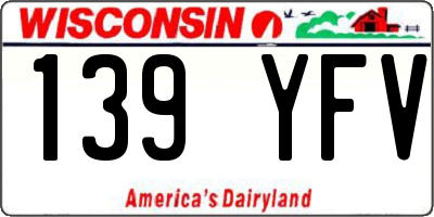 WI license plate 139YFV