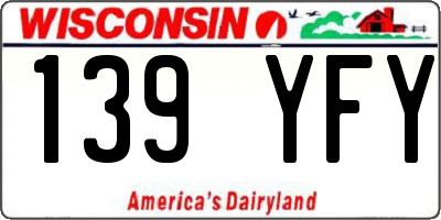 WI license plate 139YFY