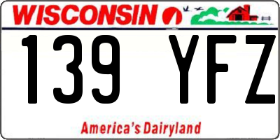 WI license plate 139YFZ