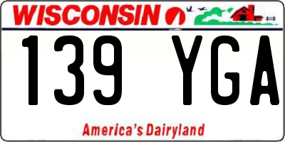 WI license plate 139YGA