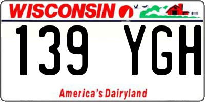 WI license plate 139YGH