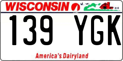 WI license plate 139YGK