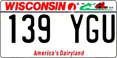 WI license plate 139YGU