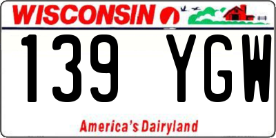 WI license plate 139YGW