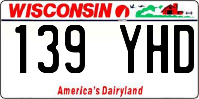 WI license plate 139YHD