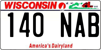 WI license plate 140NAB