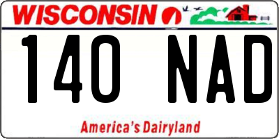 WI license plate 140NAD