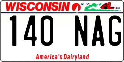 WI license plate 140NAG