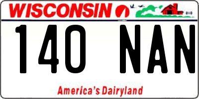 WI license plate 140NAN