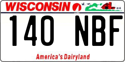 WI license plate 140NBF