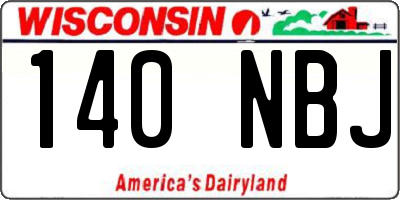 WI license plate 140NBJ