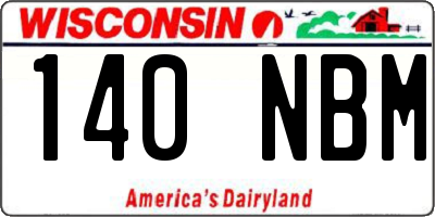 WI license plate 140NBM