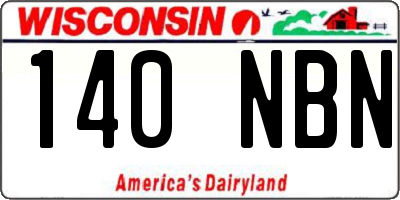 WI license plate 140NBN