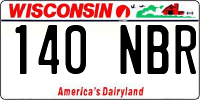 WI license plate 140NBR