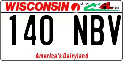 WI license plate 140NBV