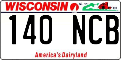 WI license plate 140NCB