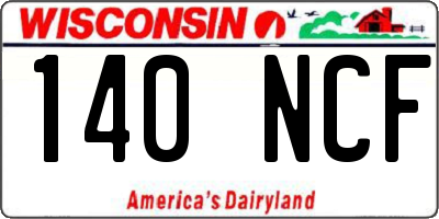 WI license plate 140NCF