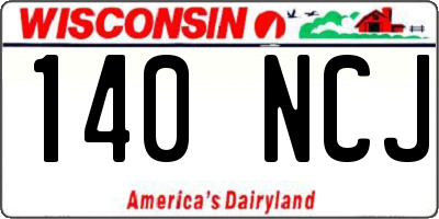 WI license plate 140NCJ