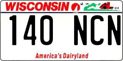 WI license plate 140NCN
