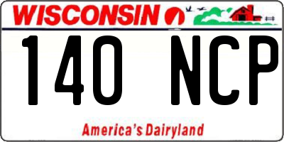 WI license plate 140NCP