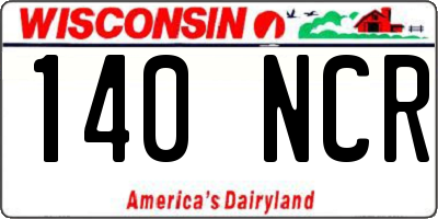 WI license plate 140NCR
