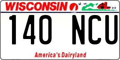 WI license plate 140NCU