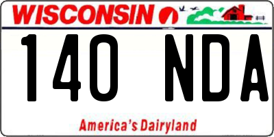 WI license plate 140NDA
