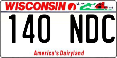 WI license plate 140NDC