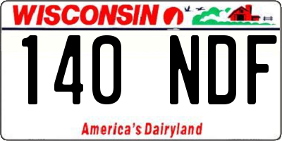WI license plate 140NDF