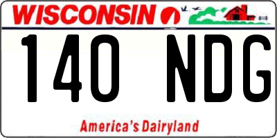 WI license plate 140NDG