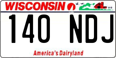WI license plate 140NDJ