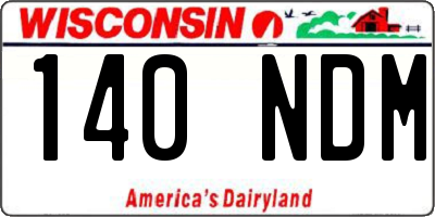 WI license plate 140NDM